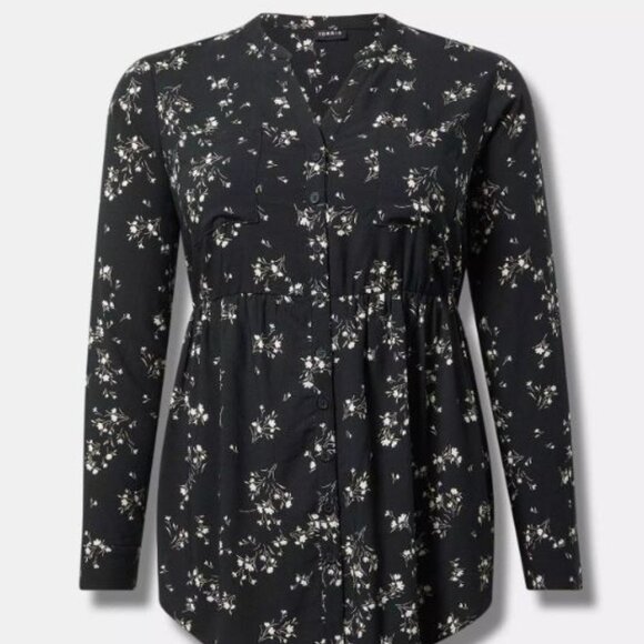 NWT Torrid Long Sleeve Floral Tunic 1X/14-16 - Picture 1 of 7